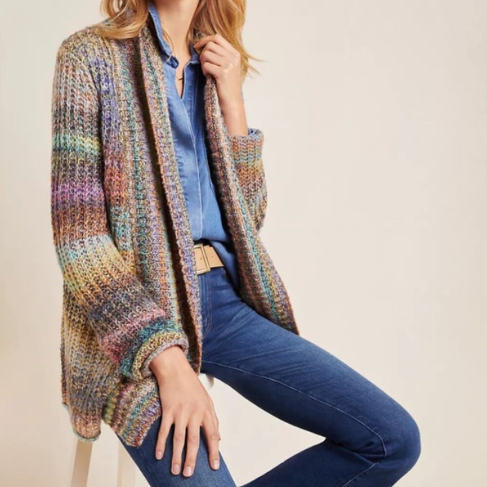 Anthropologie Multicolor Striped Cardigan